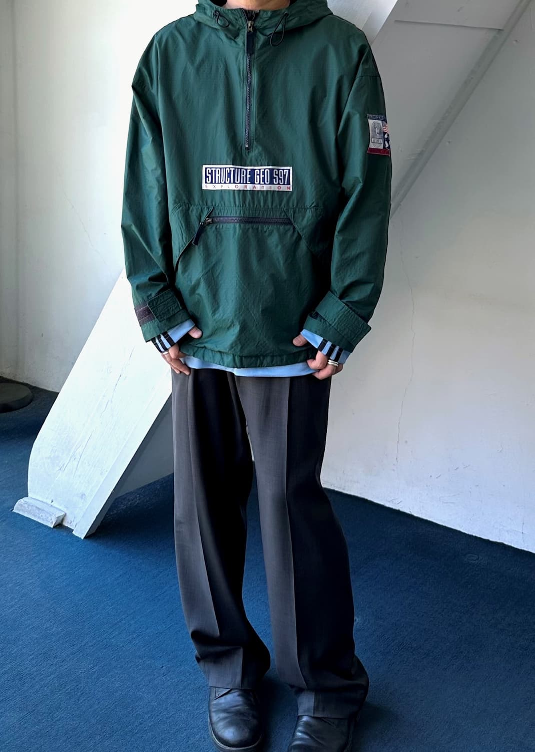 90's washer nylon utility anorak parka  상품이미지10