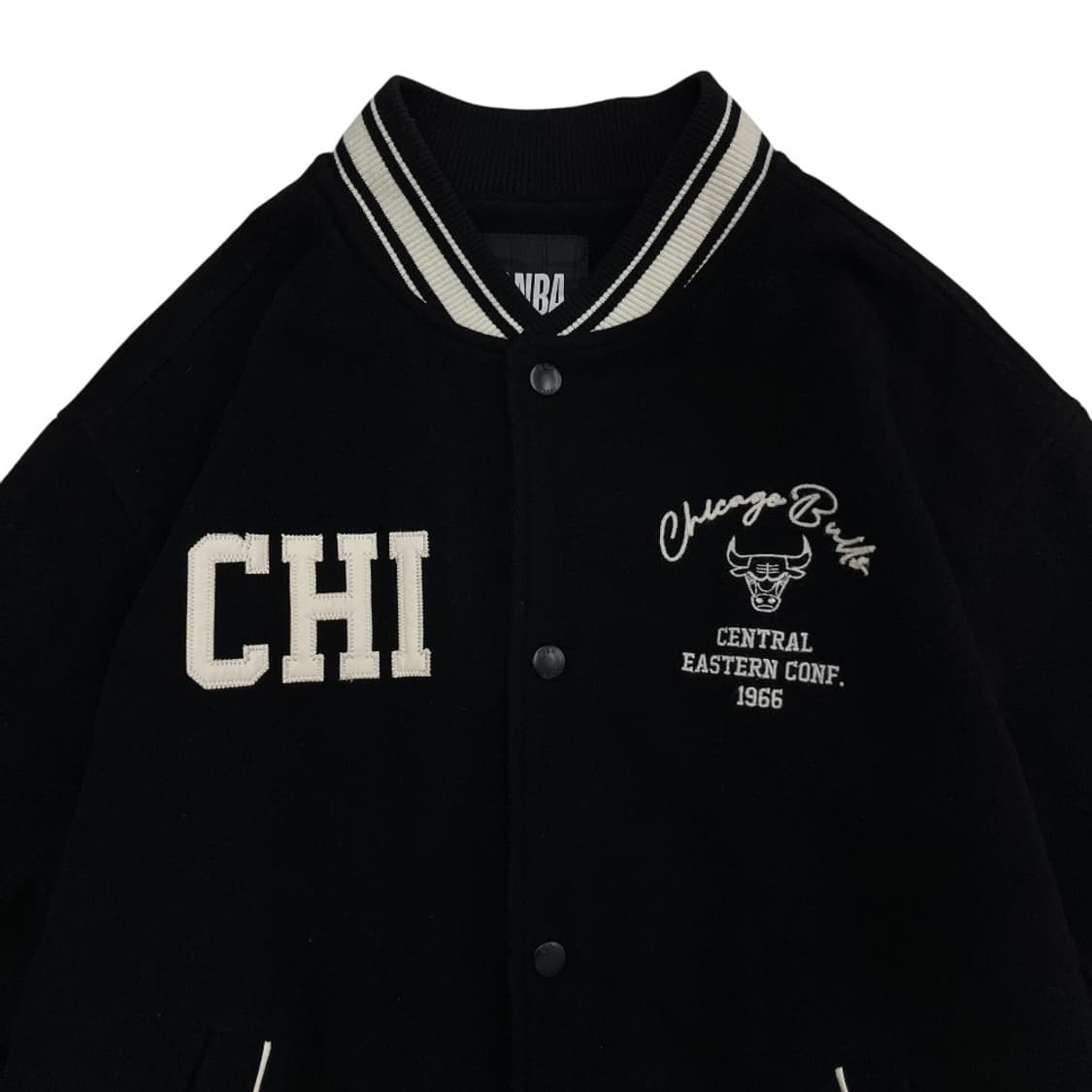 NBA 패치로고 블랙 시카고불스 바시티 자켓 L 상품이미지5