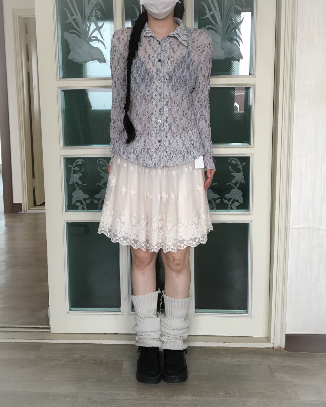 Crochet point layer sha mini skirt 상품이미지4