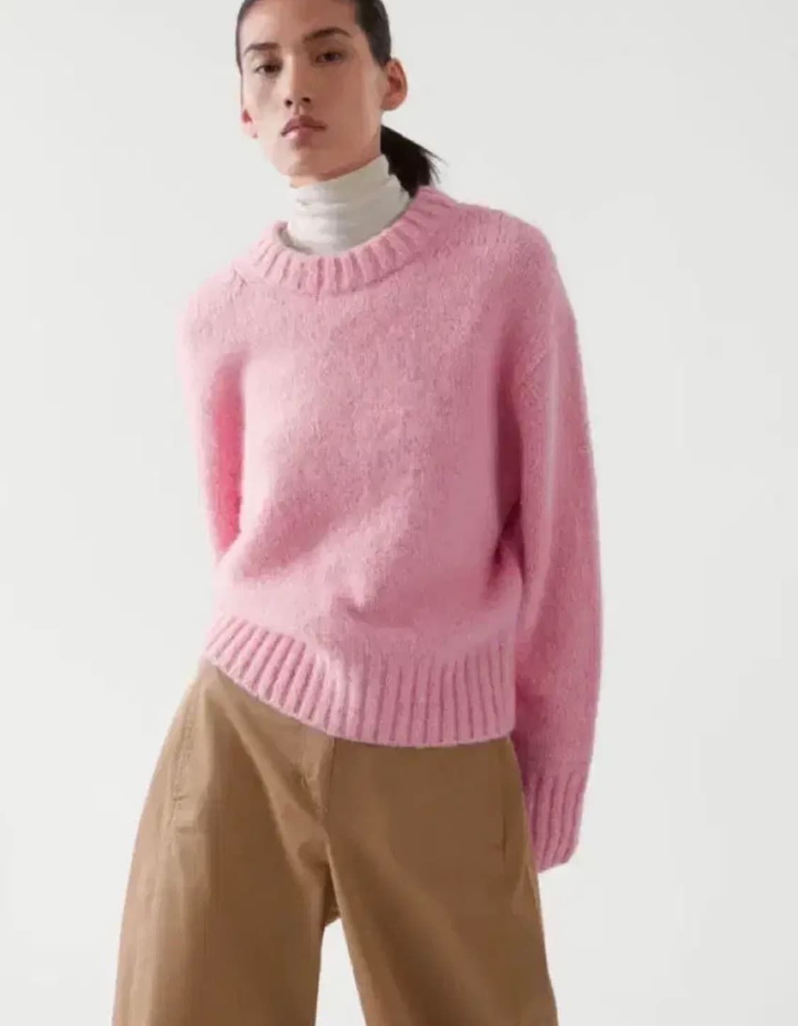 COS 코스 니티드 점퍼 니트스웨터 핑크 상품이미지1