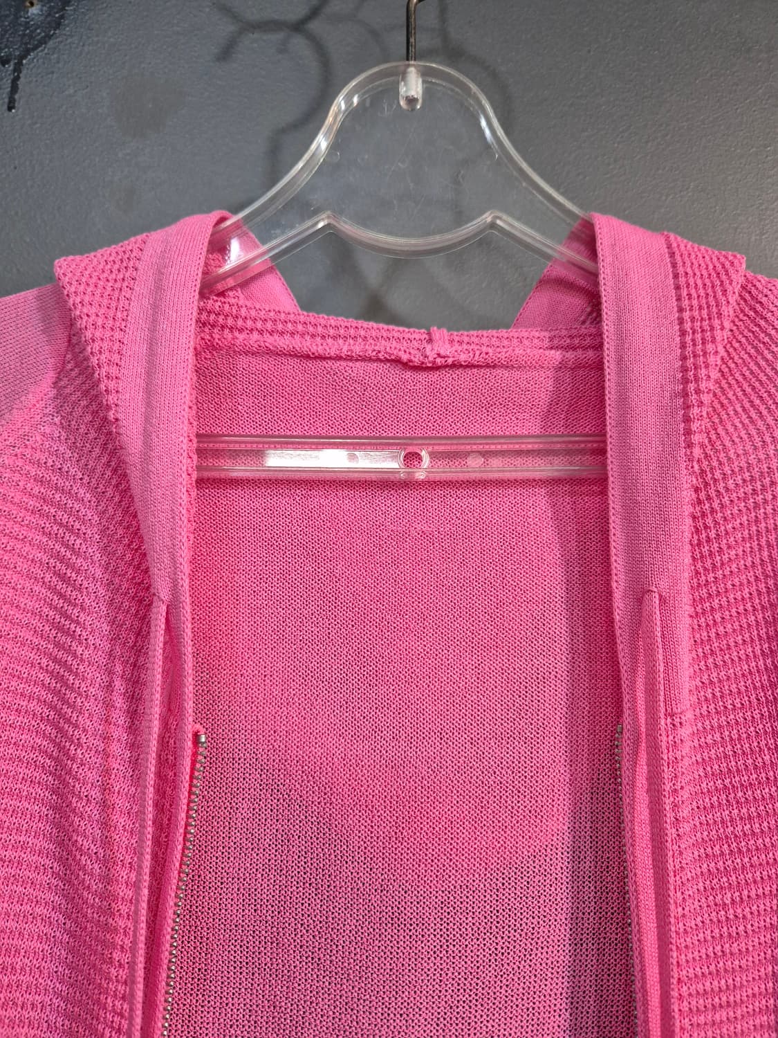 핑크 니트 후드 집업 55 66 상품이미지4