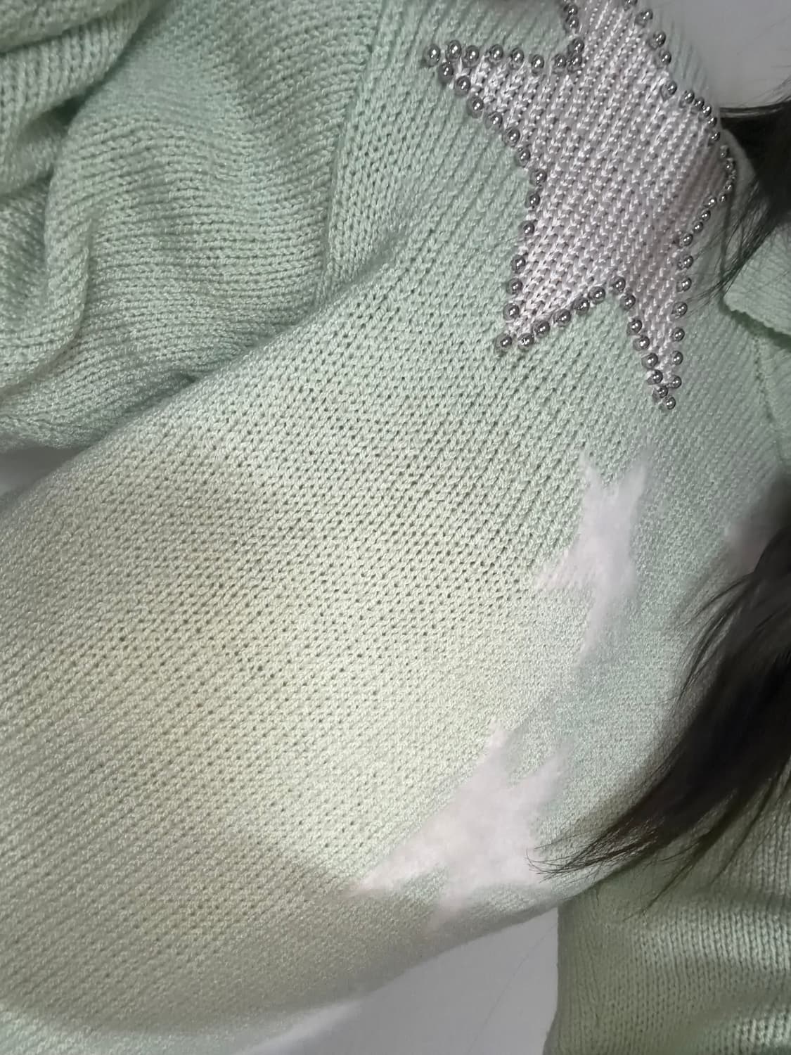 빈티지 꾸레쥬 별 파스텔 메론니트 상품이미지2