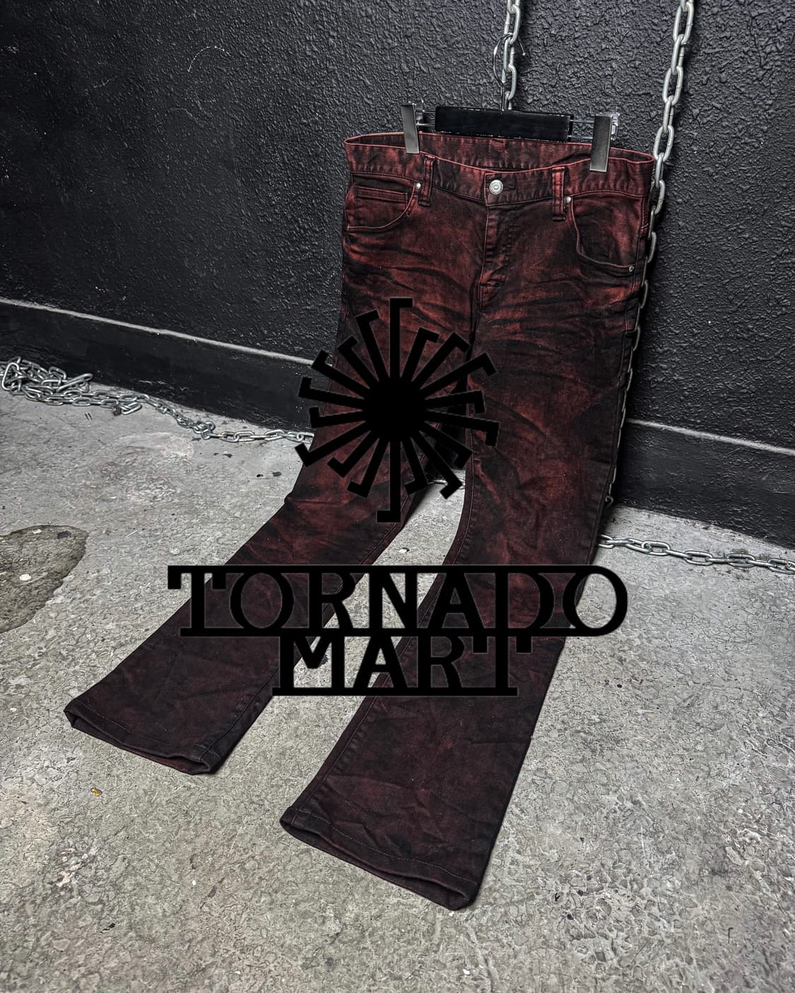 TORNADO MART – Red-Dyed Slim Denim Pants 상품이미지1