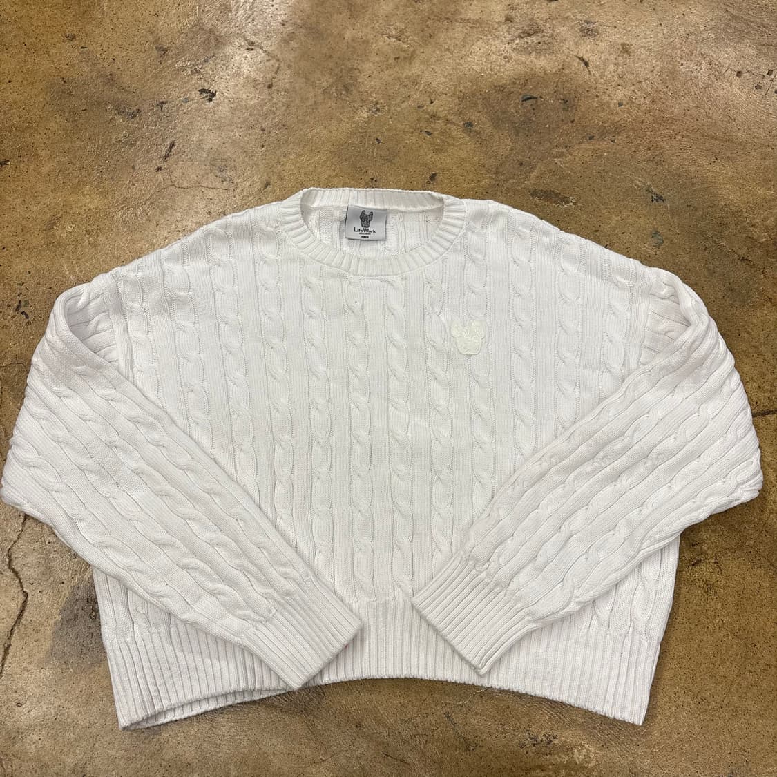 [정품/F] 라이프워크 케이블 니트 화이트 b16 상품이미지2