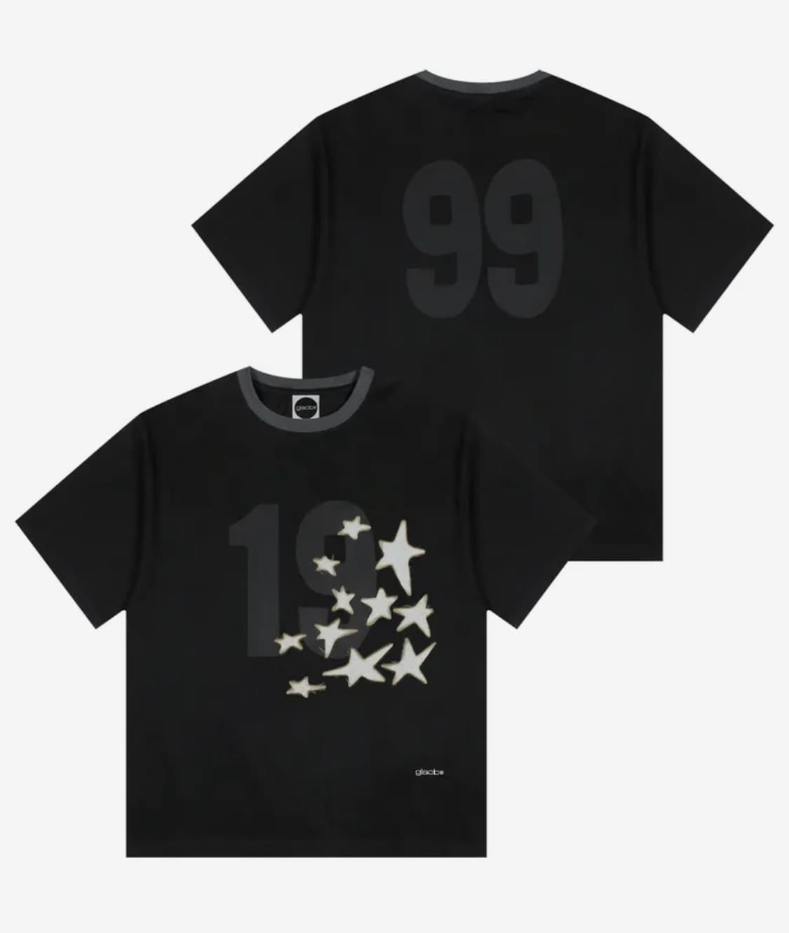 GT124 넘버링 스타 아플리케 티셔츠 (BLACK) 상품이미지3