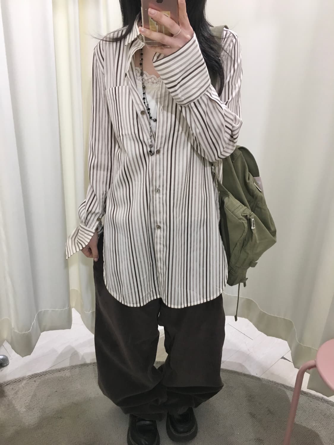 조르쥬레쉬 스트라이프 y2k 포멀 셔츠 상품이미지5