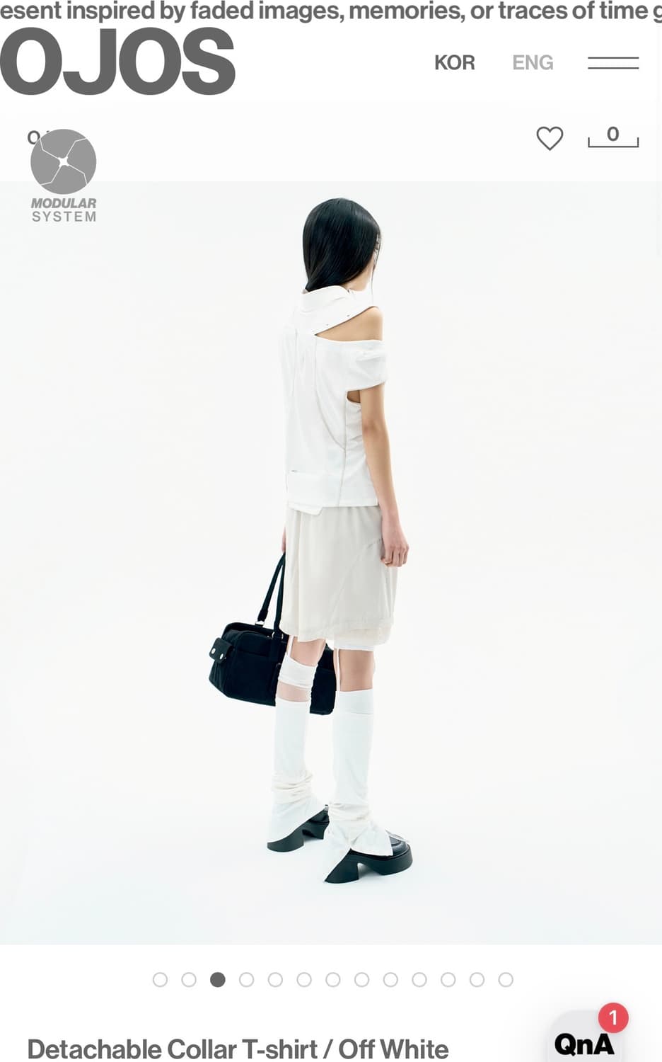 오호스) Detachable Collar T-shirt Off White 상품이미지3