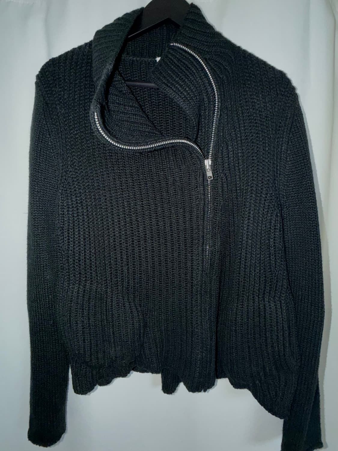 Helmut Lang 니트 사선 지퍼 집업 가디건 상품이미지1