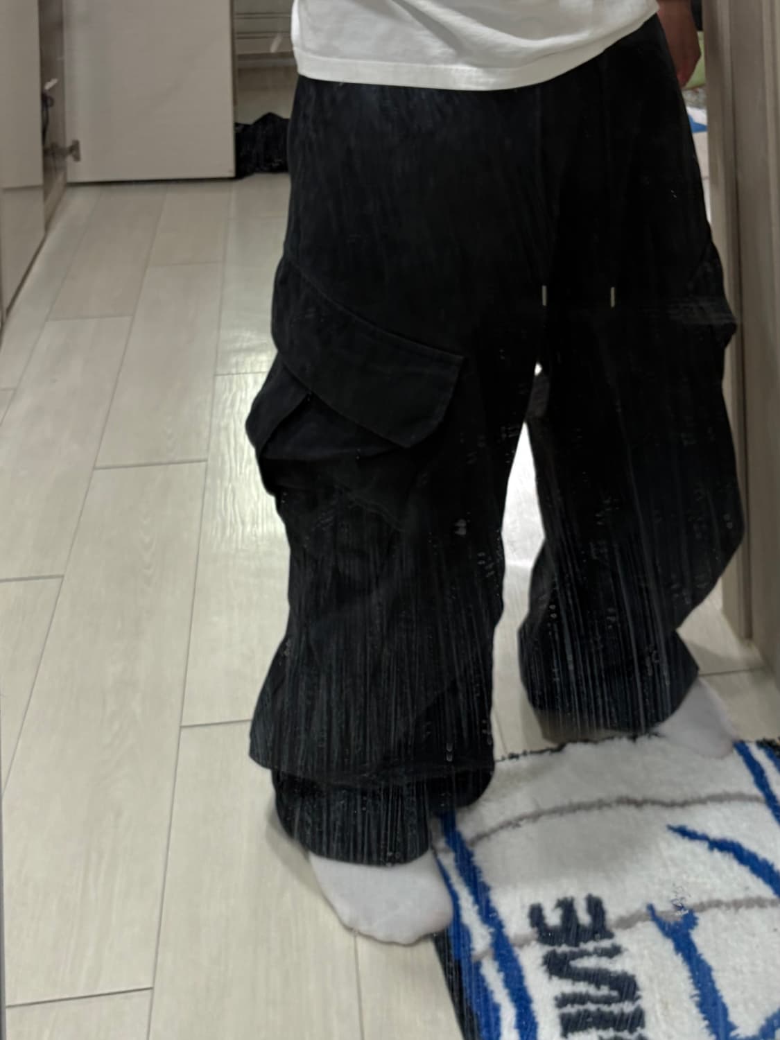 와이드 카고 파라슈트 팬츠 블랙 상품이미지3