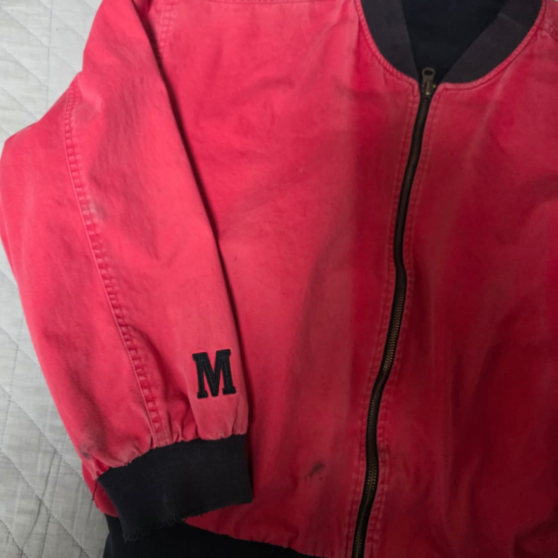 [L] 90s 빈티지 말보로 리버시블 봄버 자켓 블랙/레드 썬페이드 상품이미지7