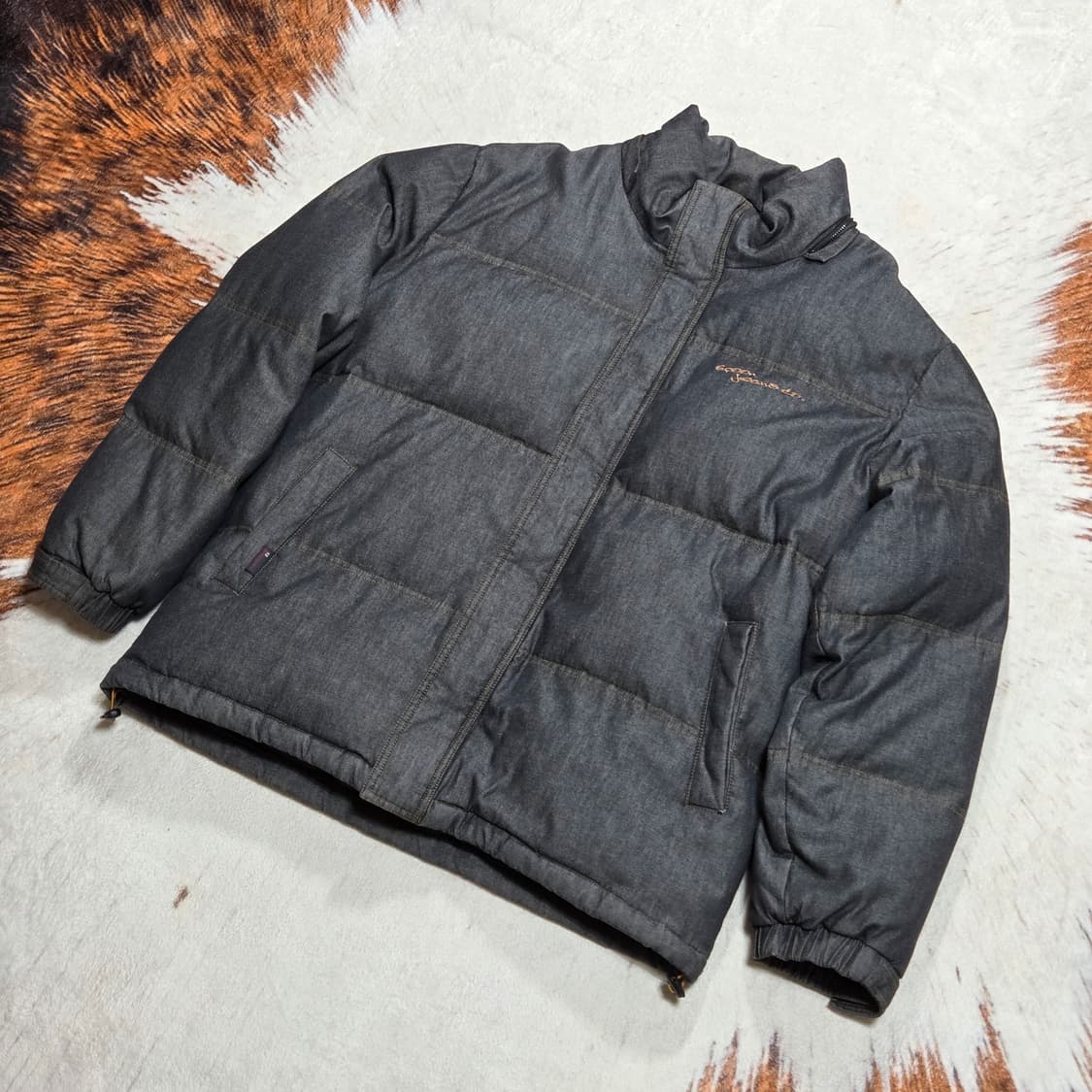 빈티지 덕다운 그레이 데님 패딩 상품이미지1