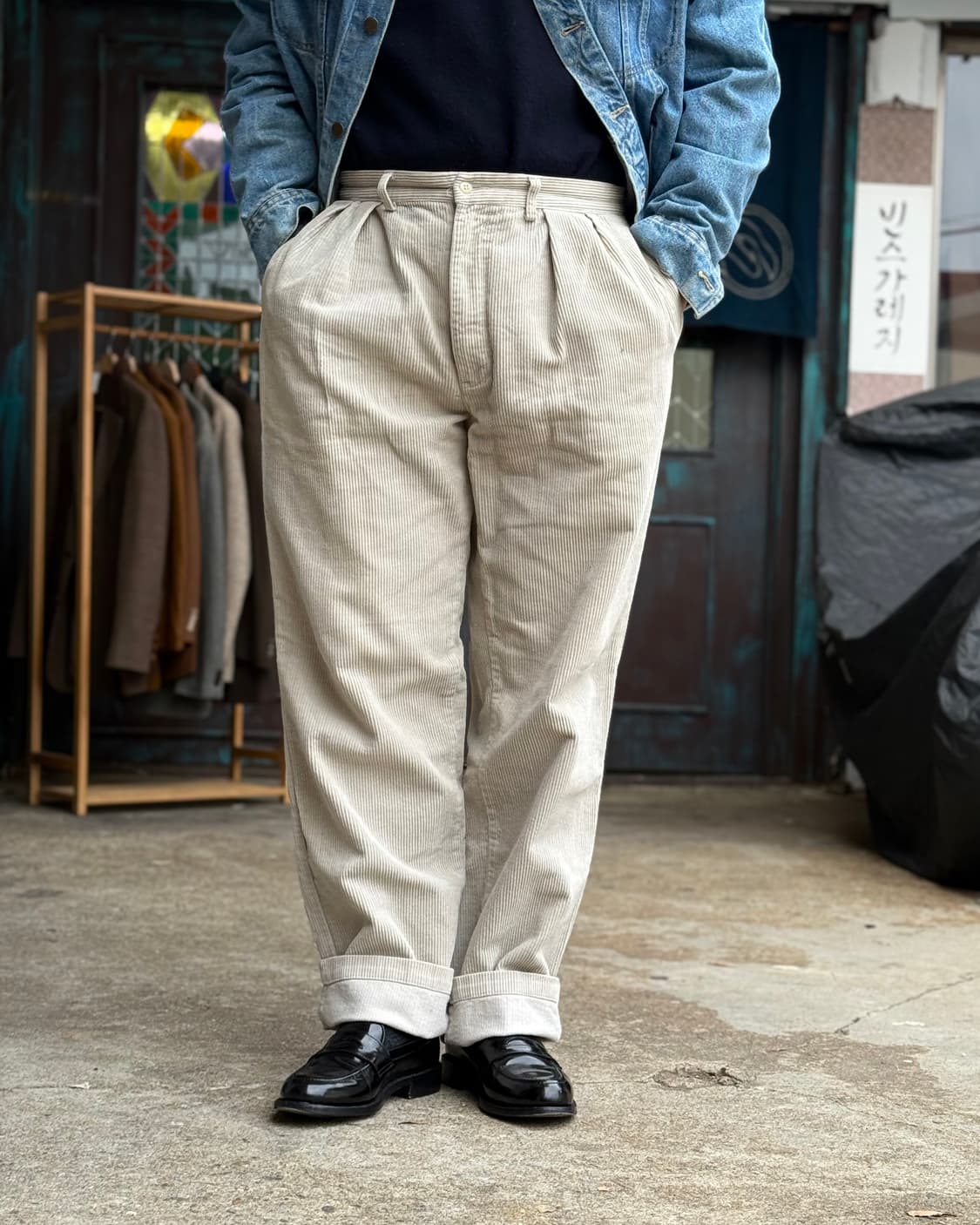 90‘s 폴로 랄프로렌 투턱 코듀로이 앤드류 팬츠 32 상품이미지7