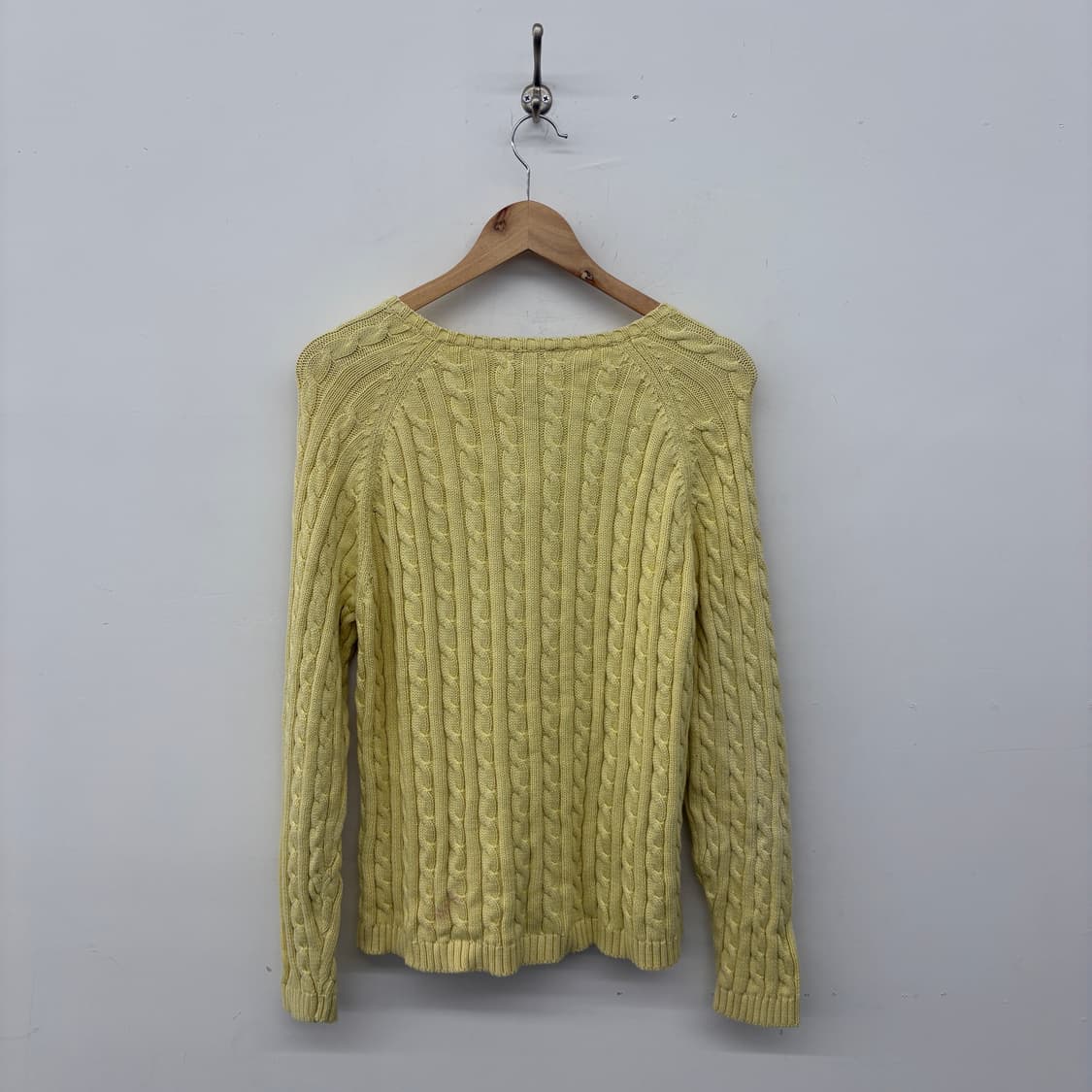 L.L.Bean 꽈배기 니트 가디건 옐로우 여성 XL 상품이미지5