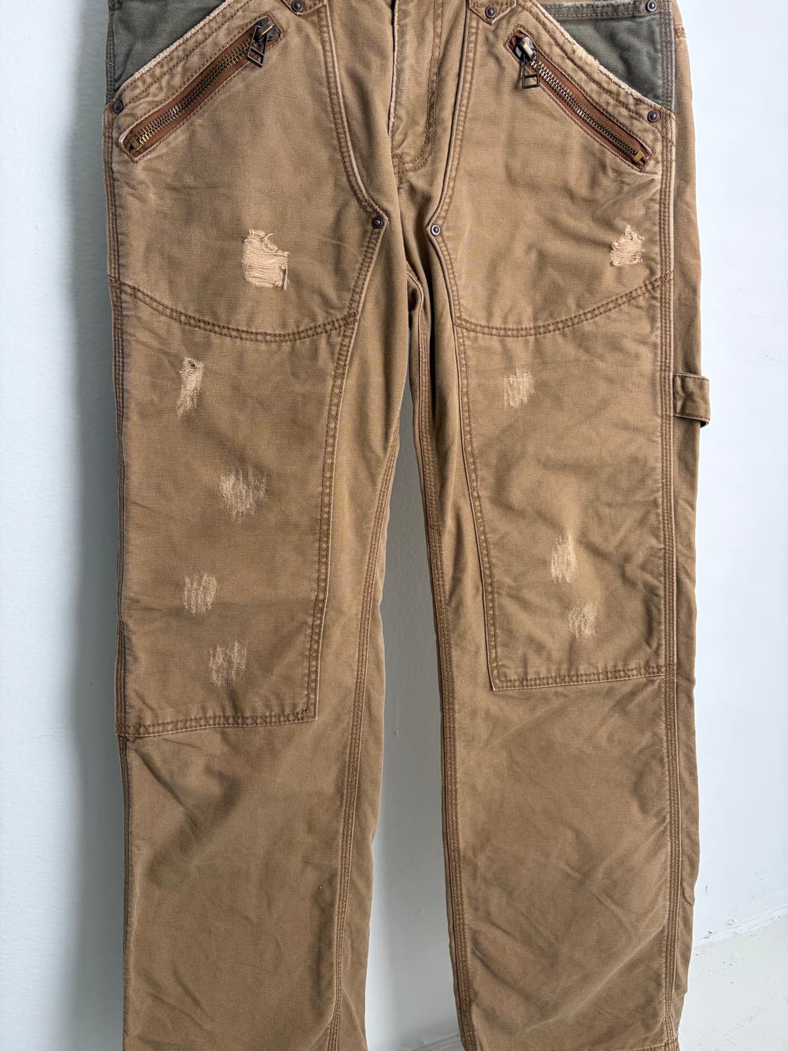 JPN 빈티지 디스트레드 더블니 팬츠 상품이미지2