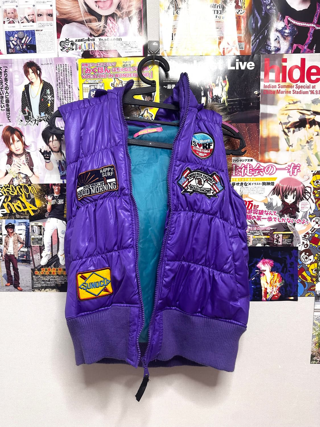 키치 갸루 패딩조끼 헤이세이 y2k 민트퍼플 상품이미지1