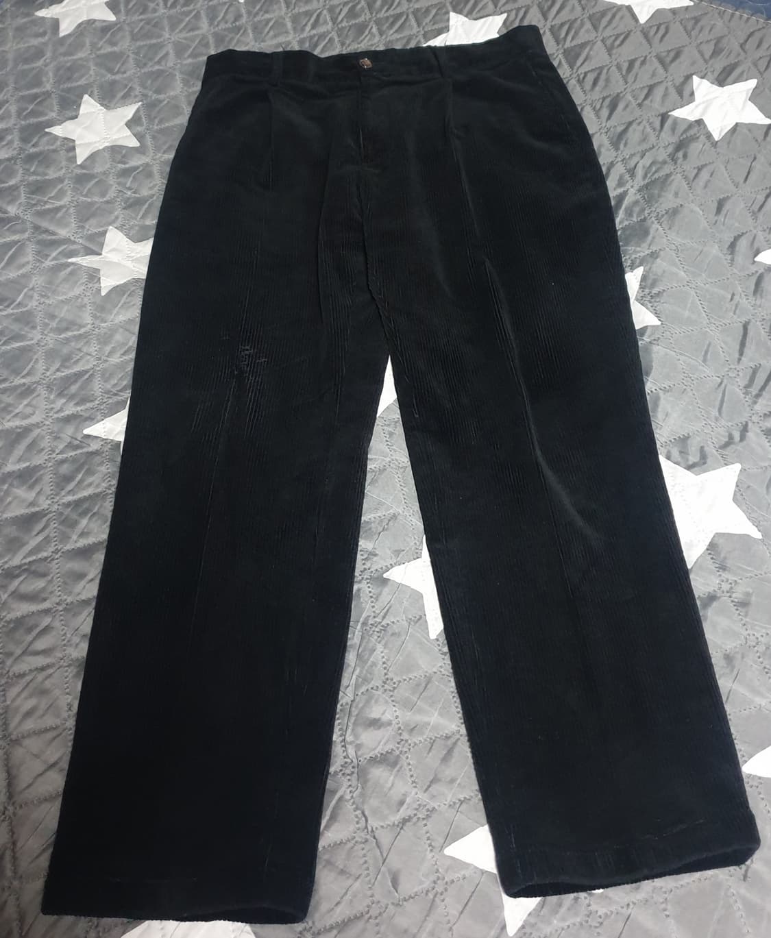 헤지스 핀턱 스트레이트핏 코듀로이 팬츠 블랙 (34) 상품이미지1