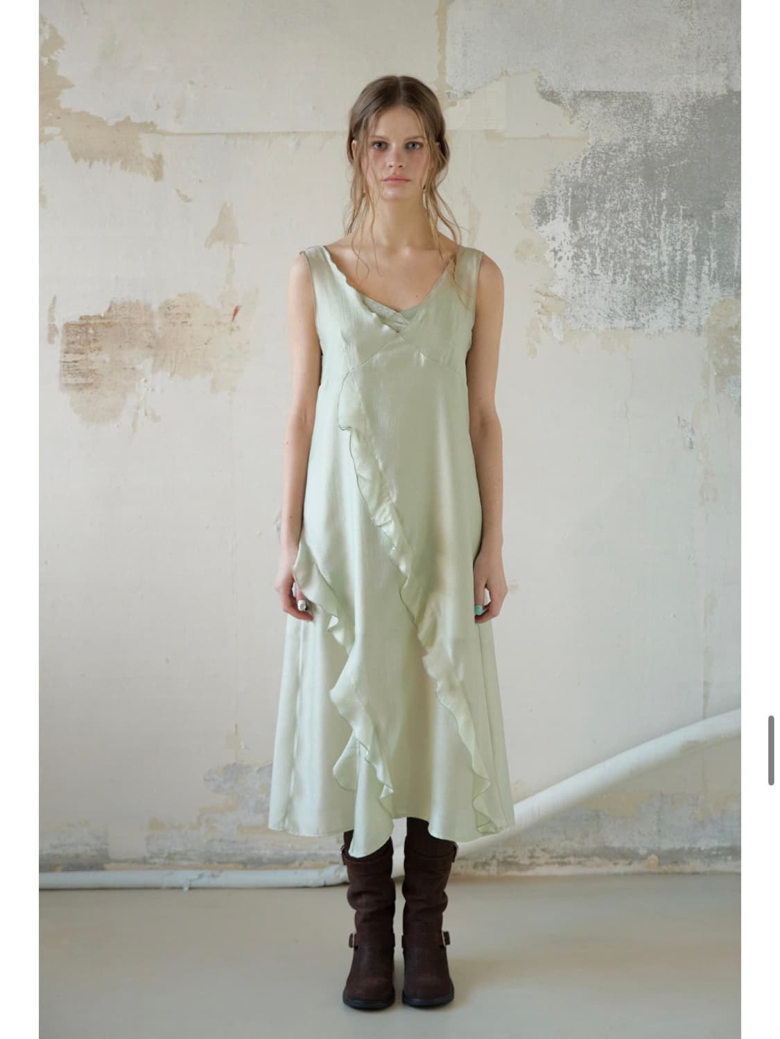 론크 / 러플 레이어드 원피스 민트 새상품 상품이미지1