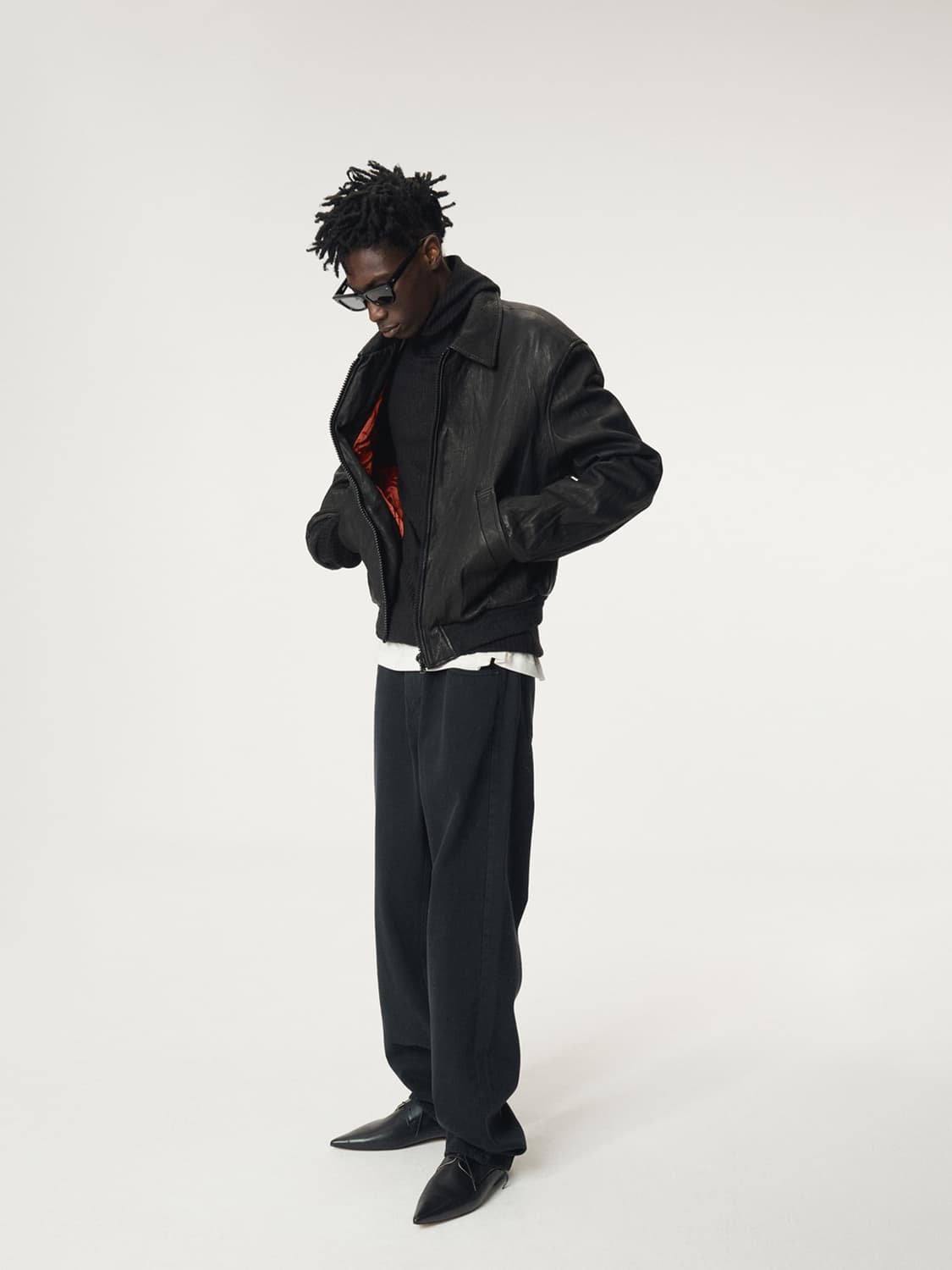 [XL] 렉토 벤 크링클 레더 가죽 점퍼 자켓 블랙 상품이미지7