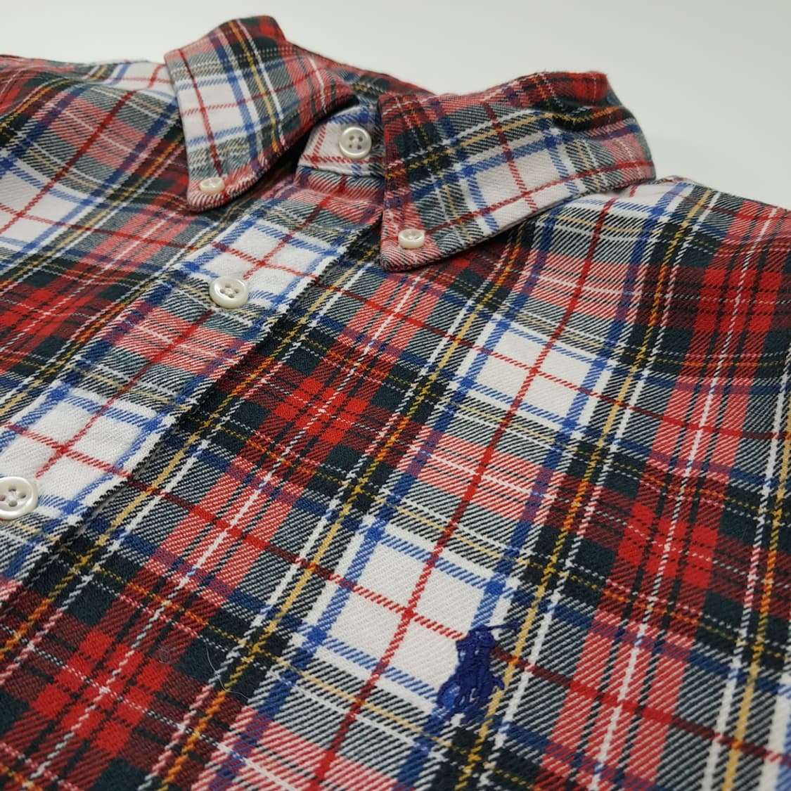 CL191 폴로 코튼 클래식핏 레드타탄 체크 셔츠 상품이미지4