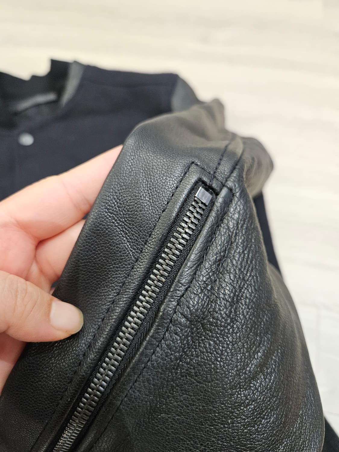 타임옴므 염소가죽 바시티자켓100 상품이미지4