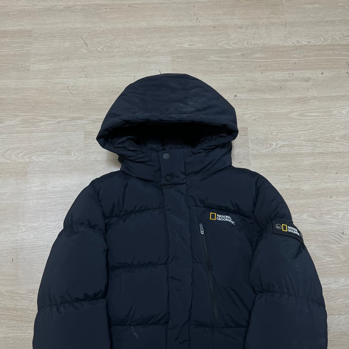 내셔널지오그래픽 키즈 구스다운 후드 롱패딩 점퍼 [블랙] 160 상품이미지2