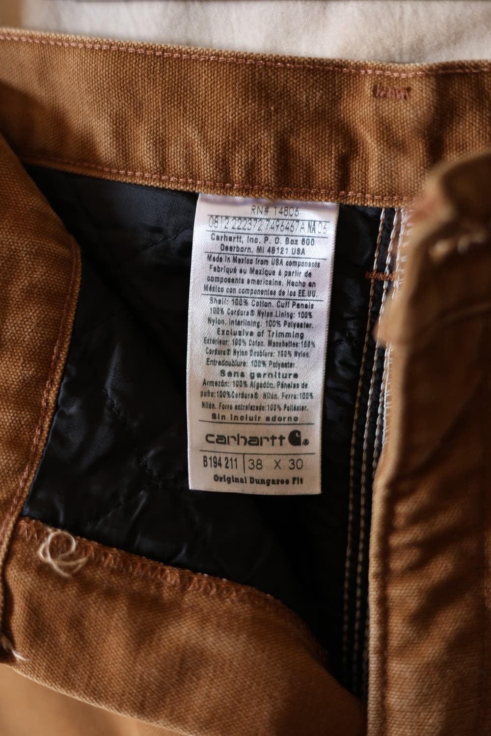 칼하트 00s 브라운 퀼티드 더블니 팬츠 B194 211 상품이미지2
