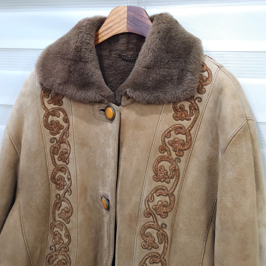 80-90s 빈티지 양가죽 양털 무스탕- 우먼프리 상품이미지2