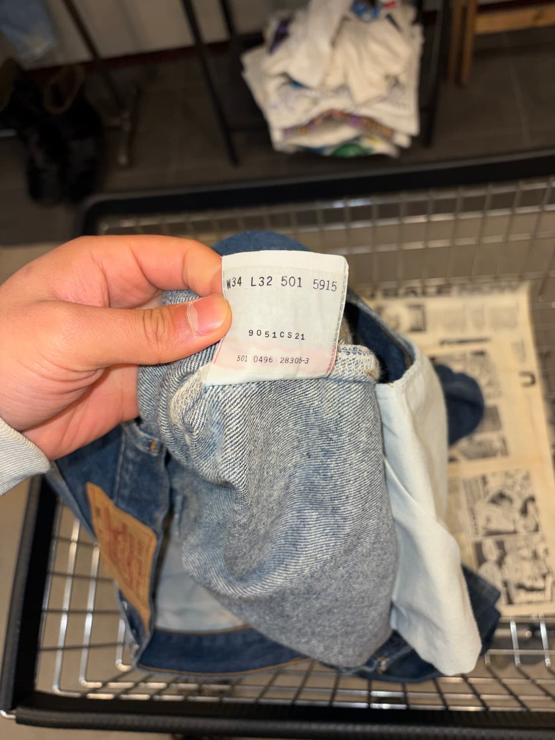 90’s Levi’s 501 501 USA denim washed pan 상품이미지10