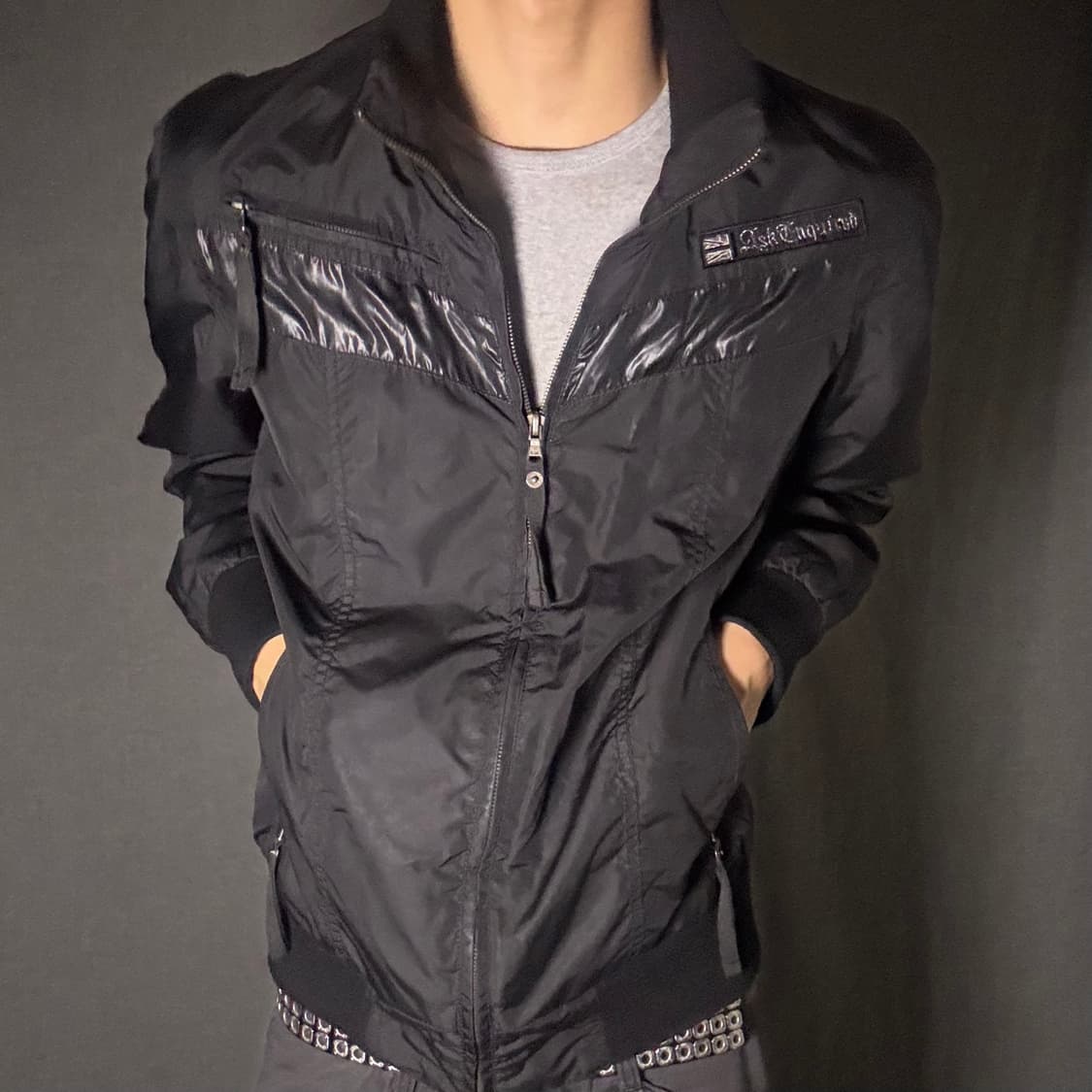 나일론 바람막이 자켓 블랙 상품이미지3