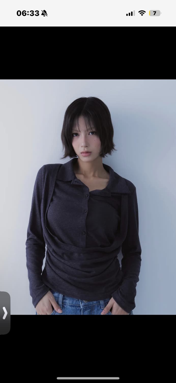 쎄쎄쎄 DRAPE SHIRT TOP (BLACK) 상품이미지1