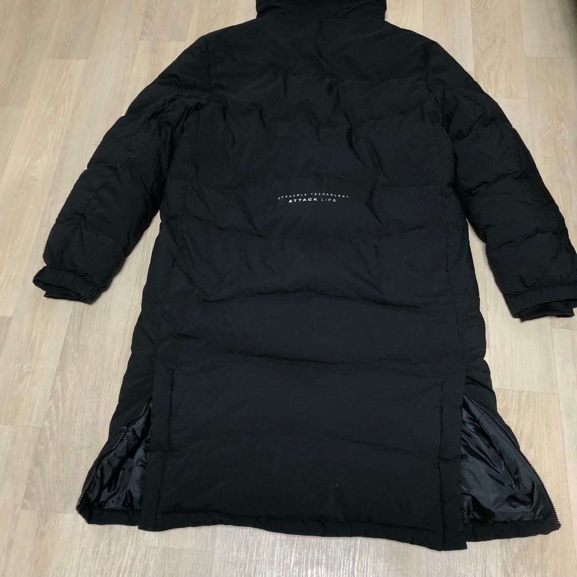 (105 / XL) 그렉노먼 거위털 구스다운 롱패딩 블랙 상품이미지7