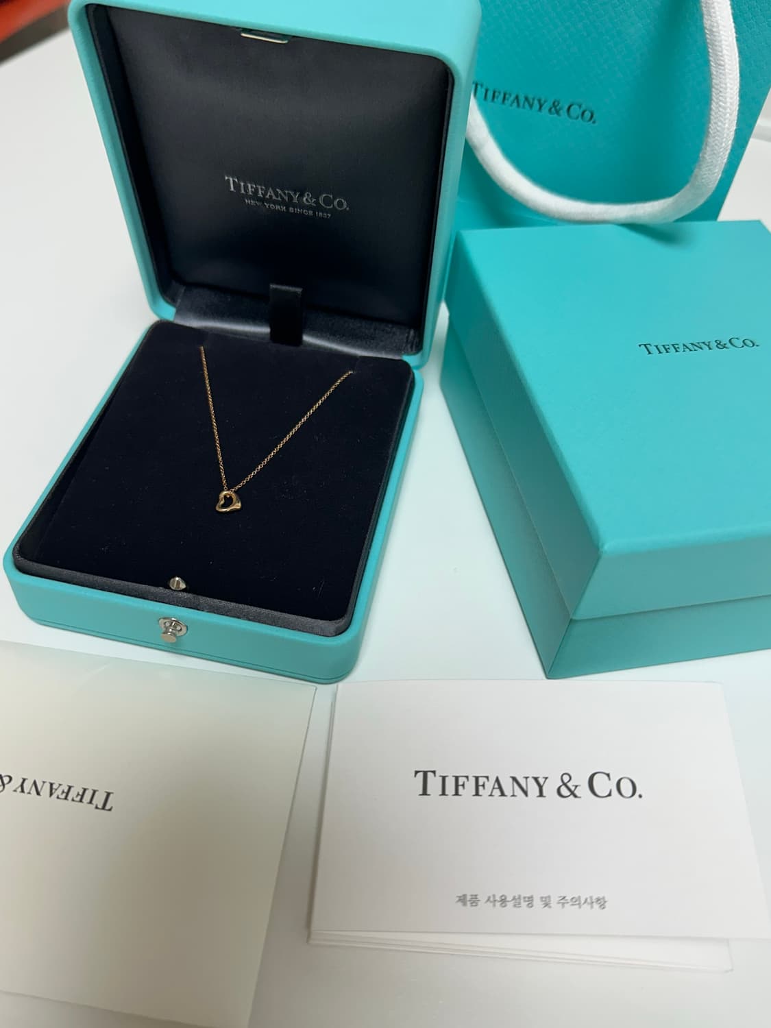 티파니앤코 오픈하트 목걸이 7mm 로즈골드 18k 상품이미지2