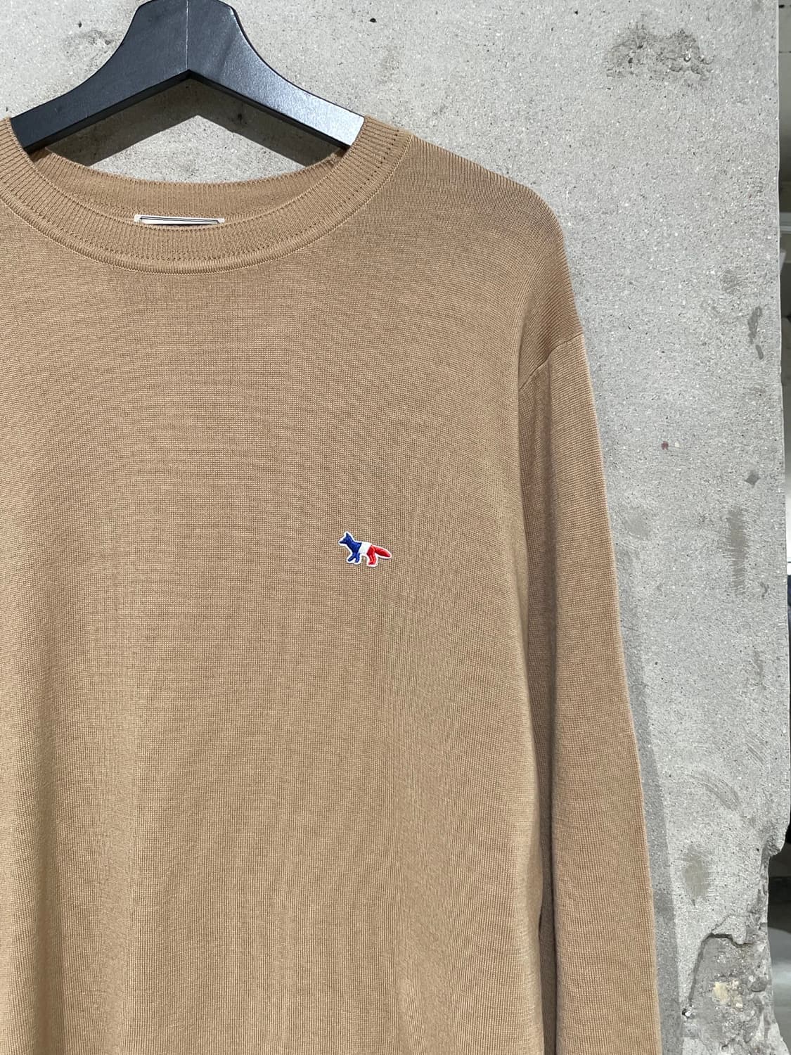 메종 키츠네 베이지 폭스 로고 울 니트 상품이미지3