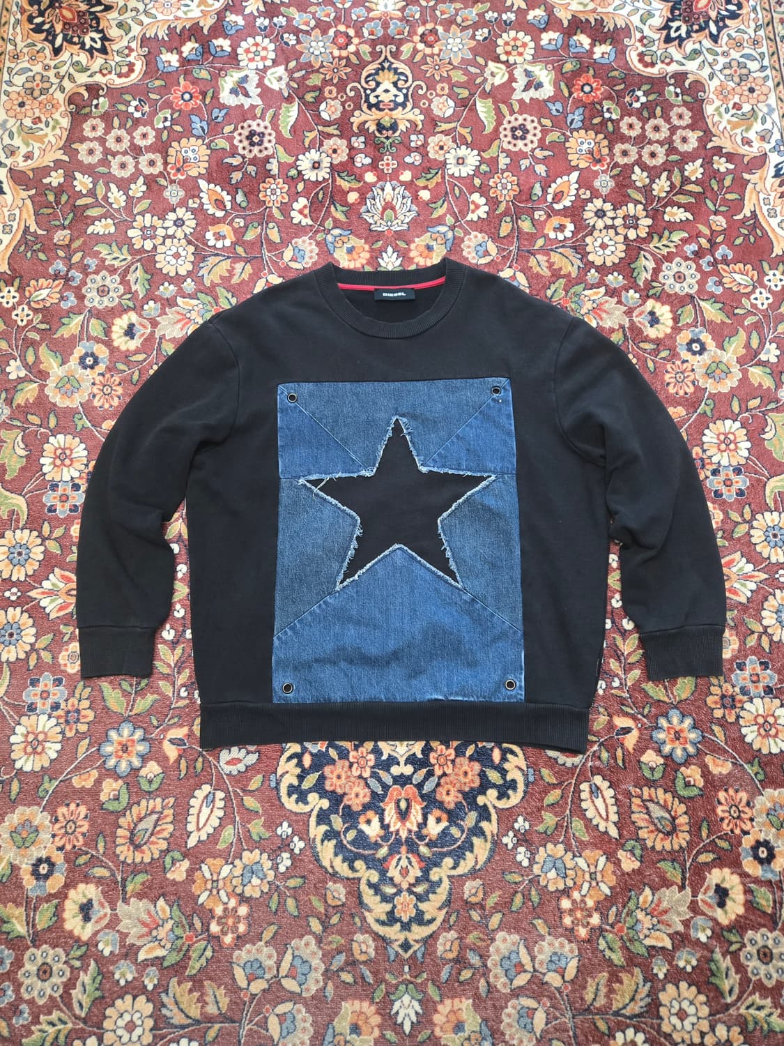 디젤 DIESEL 데님 스타 스웨트 셔츠 (맨투맨) L 상품이미지1