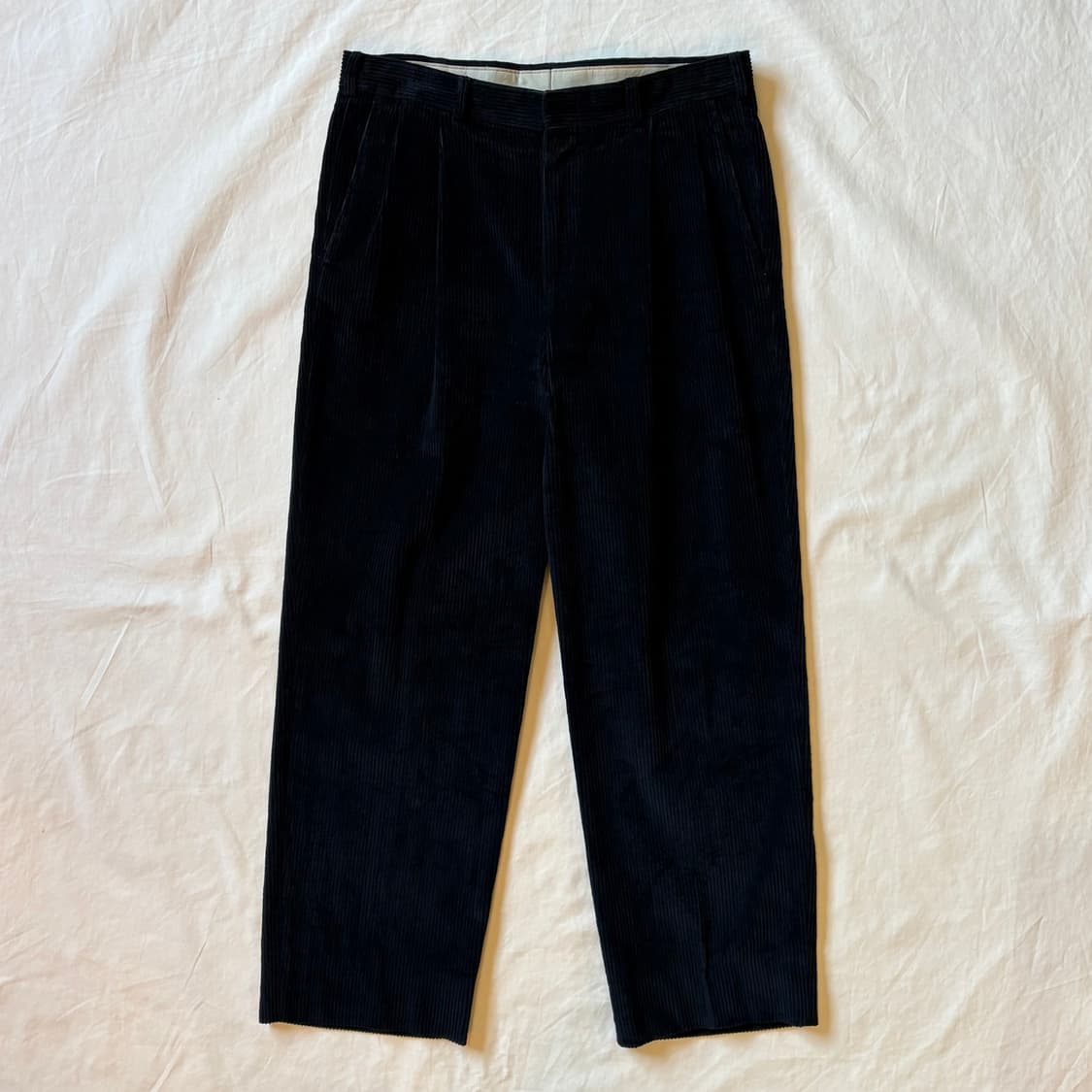 (33) 70s USA CB 블랙 투턱 코듀로이 팬츠 상품이미지1