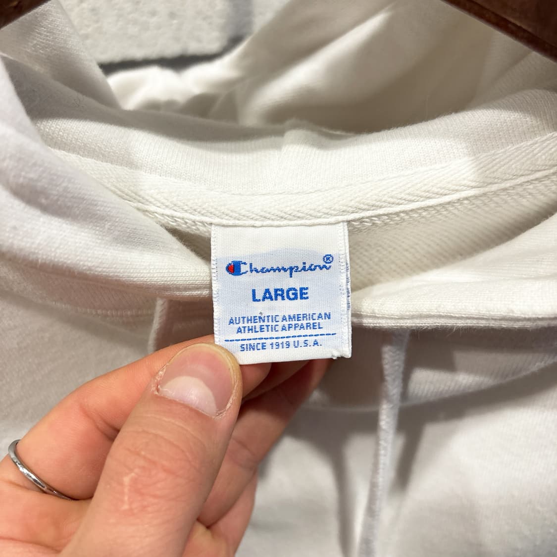 챔피온 소프트코튼 후드티 시그니처 로고 디테일 화이트 상품이미지8