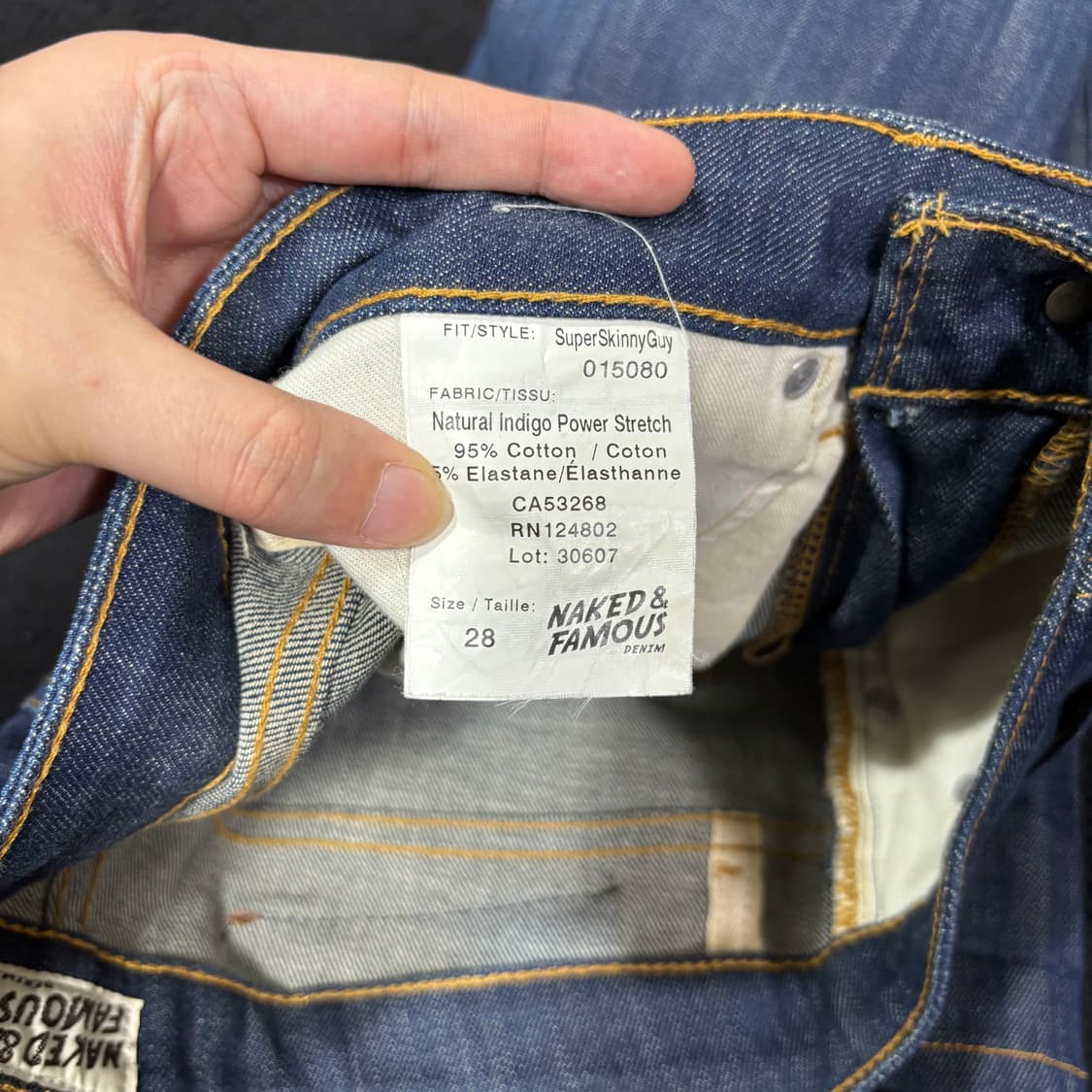 28 네이키드앤페이머스 생지 데님팬츠 상품이미지5