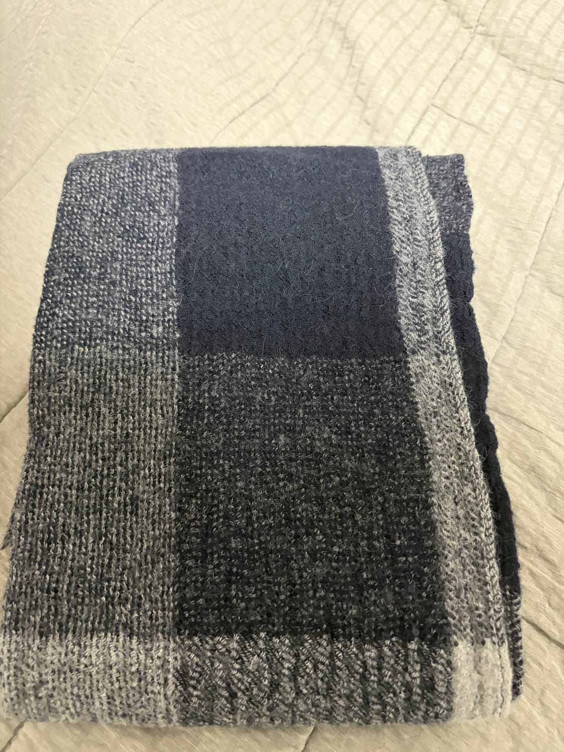 폴리테루 밀링울 머플러 네이비 상품이미지1