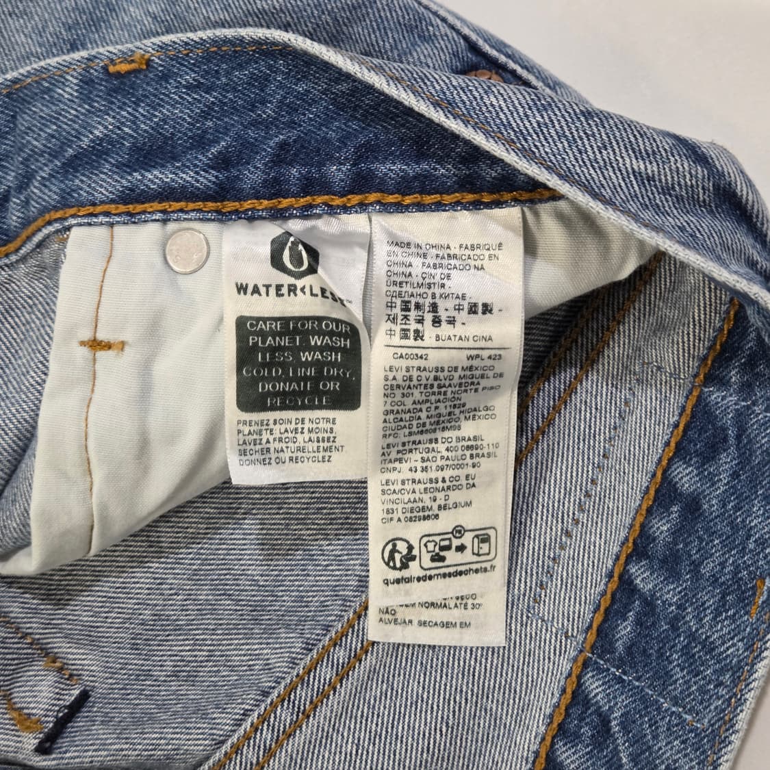 90s 리바이스 501 빅E 셀비지 연청 데님팬츠 26/30 상품이미지6