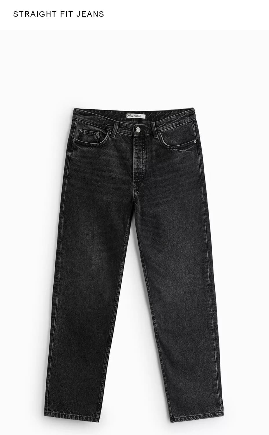 Zara 자라 스트레이트핏 흑청 데님(새상품) 상품이미지4