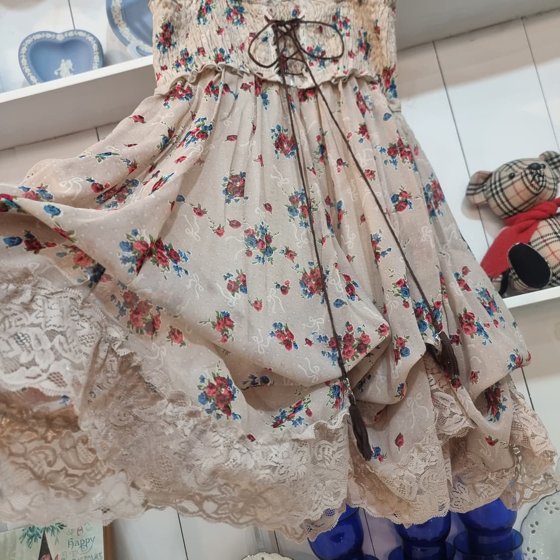 플라워 레이스 쉬폰 캐미솔 원피스 상품이미지8