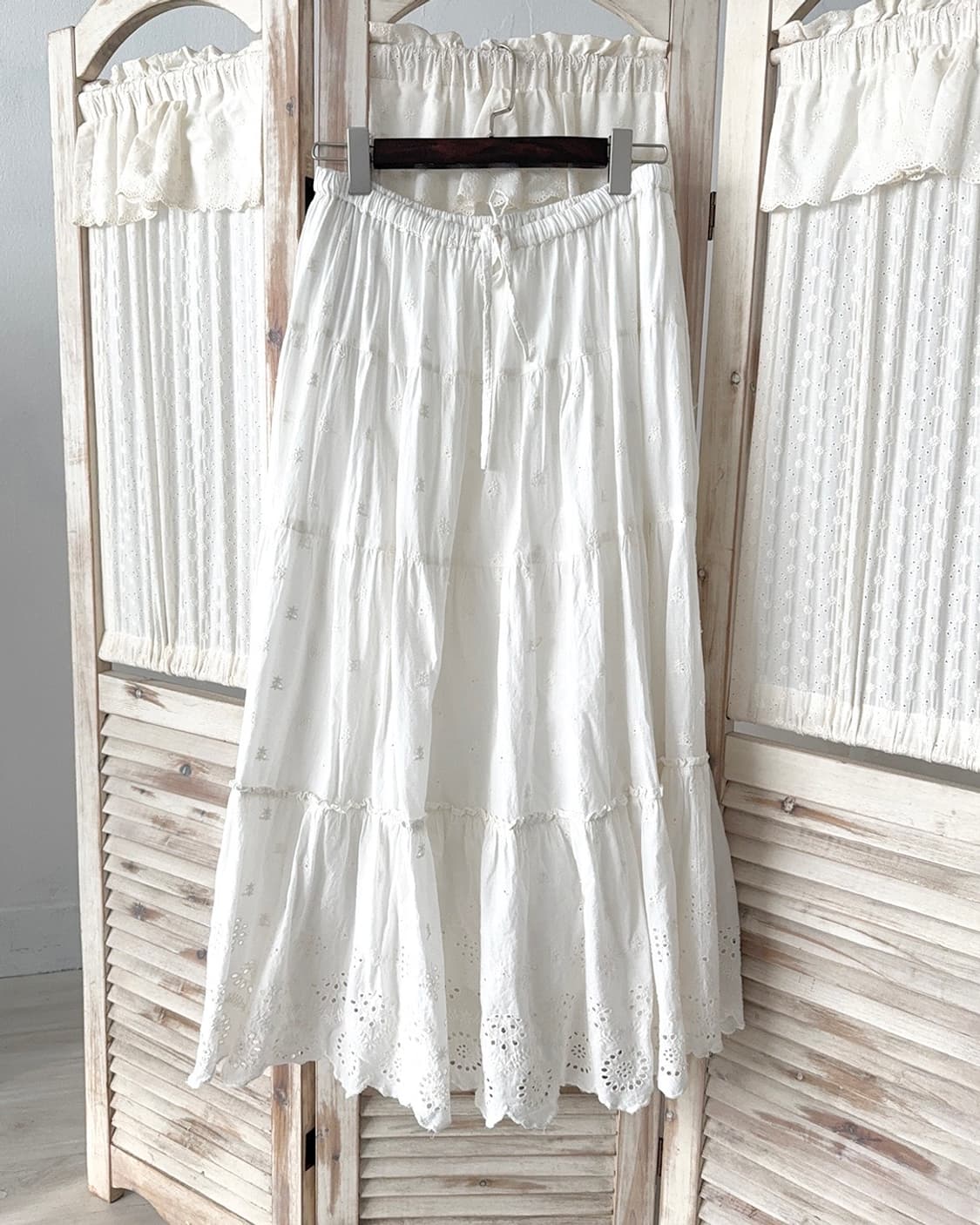 Axes Femme White Long Skirt 상품이미지1