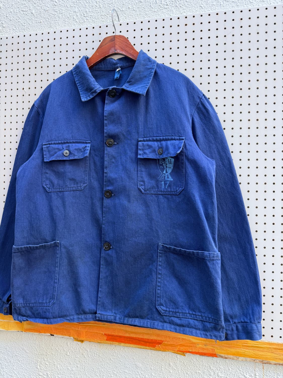 1970s FADED INDIGO BLUE 4 POCKET 프렌치워크자켓 상품이미지4
