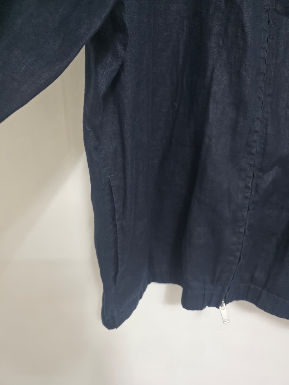 코스 COS 네이비 헴프 린넨 집업 자켓 XL 상품이미지3