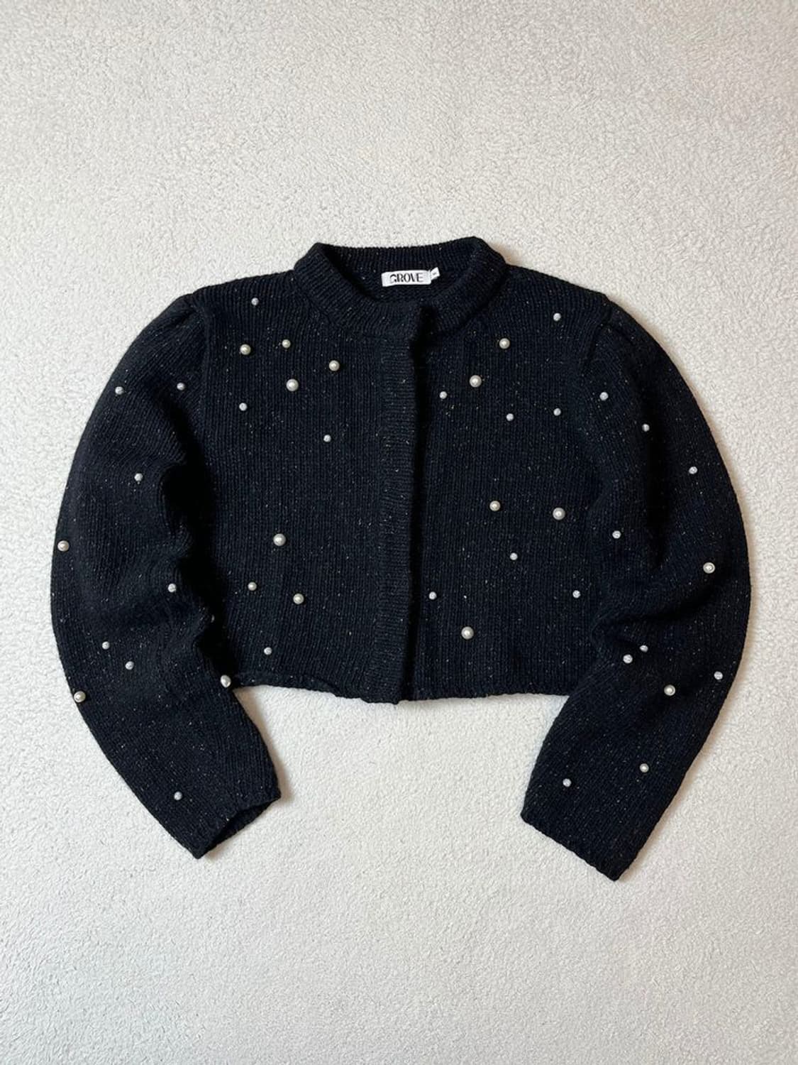 그로브 21Winter 크롭 진주 니트 가디건 PN7103 상품이미지1
