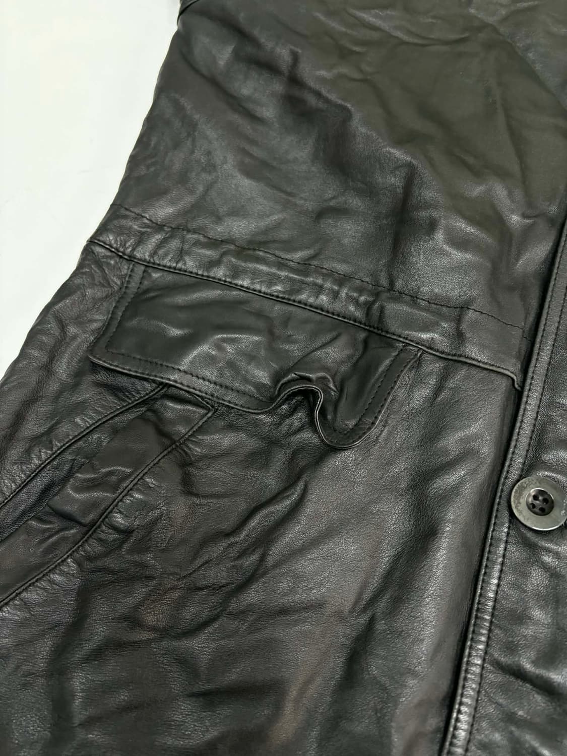 [L] Dopio 빈티지 양가죽 하프 코트 자켓 상품이미지6
