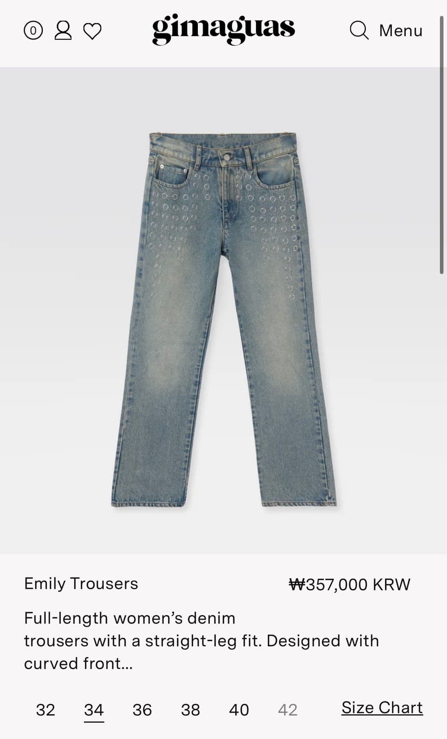 Gimaguas Emily Trousers denim  34 상품이미지2