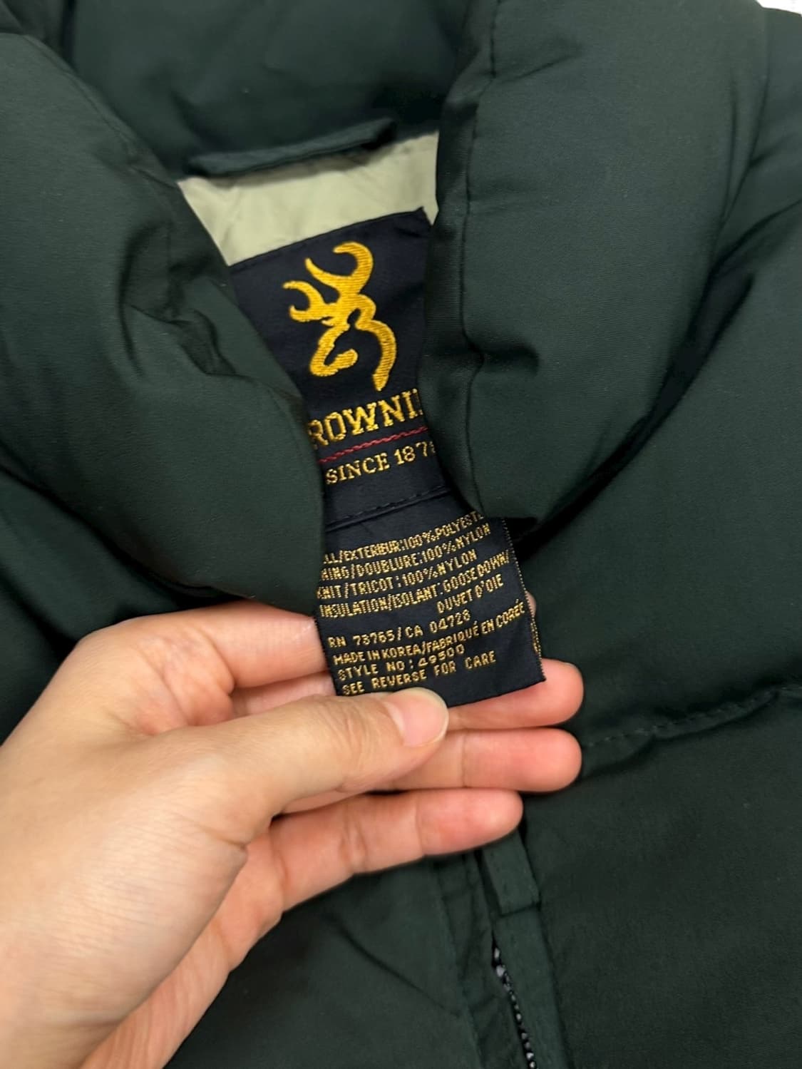 브라우닝암즈컴퍼니 구스다운 패딩 그린 (L~2XL) 상품이미지8