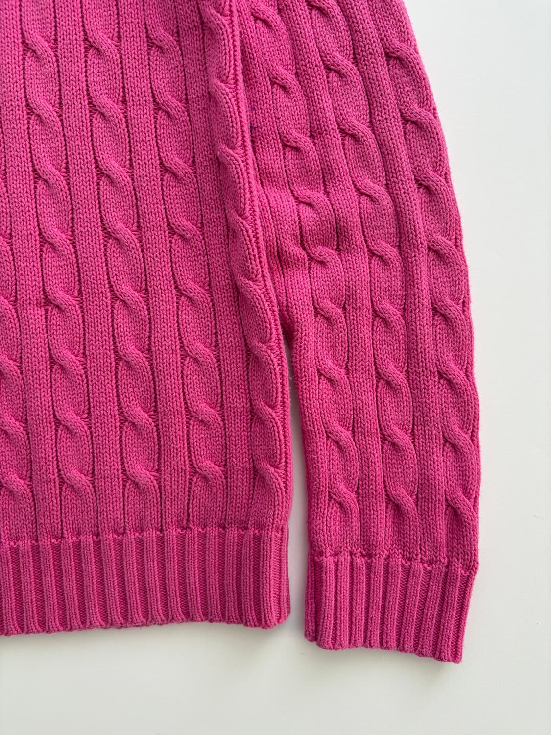 Polo 랄프로렌 스포츠 우먼라인 핑크컬러 케이블 브이넥 니트 상품이미지5