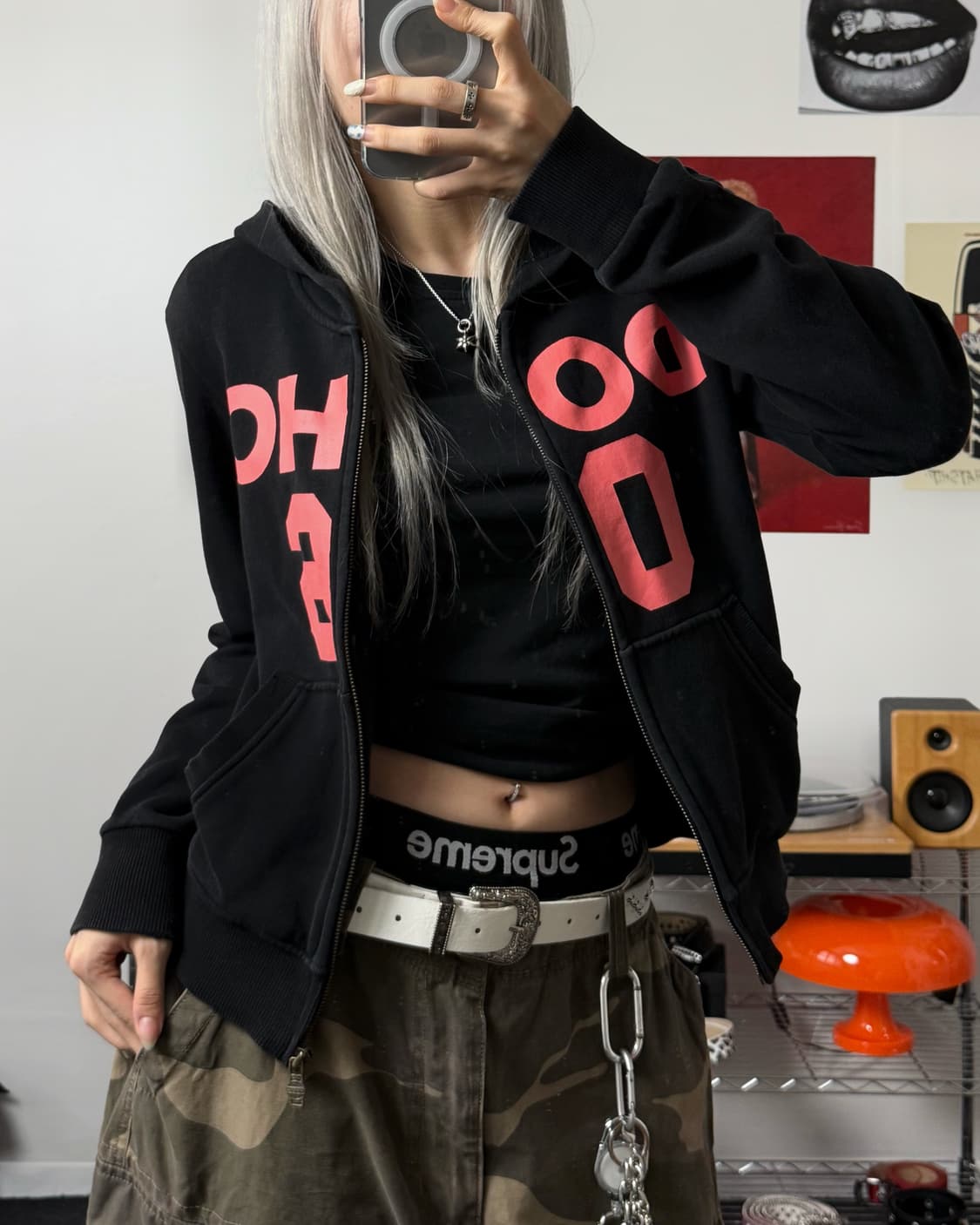 DOHC 블랙 후드집업 상품이미지2